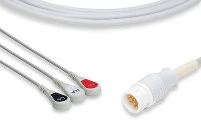 Philips Compatible Direct-Connect ECG Cable 3 Leads Snap