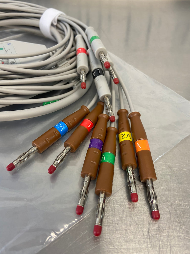 Burdick 10-Lead Shielded EKG Cable AHA Din3.0 ,15 Pins Connector