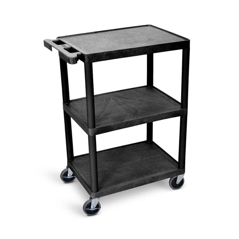 Luxor HE34-B Utility Cart - 3 Shelves - MEDPROSHOP 